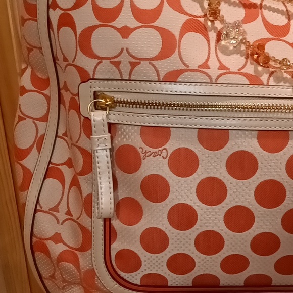 Coach Signature Canvas Poppy Hallie Tote Shoulder Bag #22473 - Picture 4 of 13